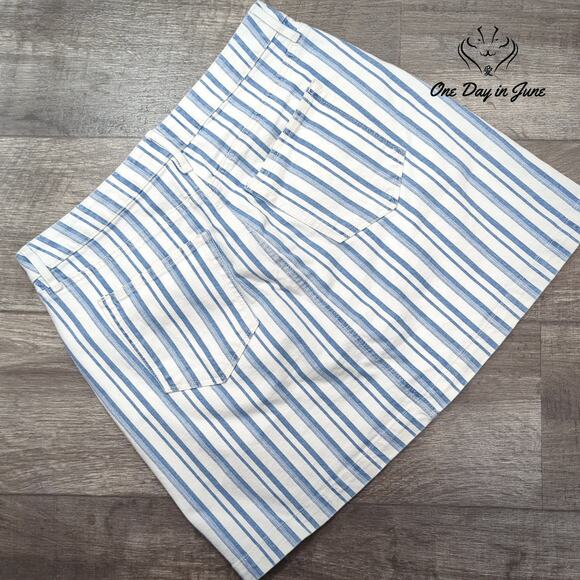 Loft Striped Denim Skirt Size 6 - Picture 5 of 5